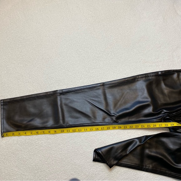 NEW Anine Bing Sonya Pant Black Faux Leather Slim Straight Fit Leg Trouser size - Picture 16 of 16